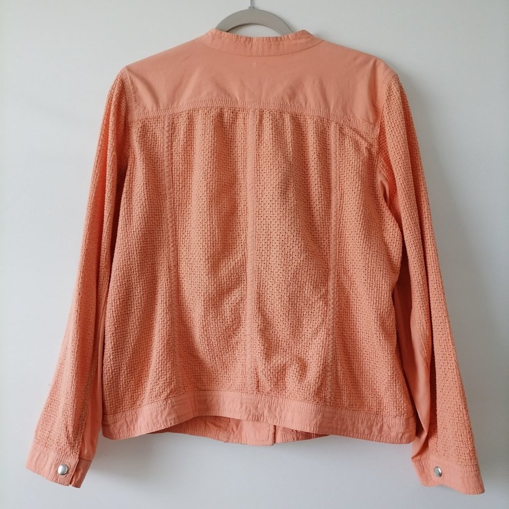Chico's Women's Orange Tilt Zip Up Jacket Size 2 (L) - Picture 4 of 6